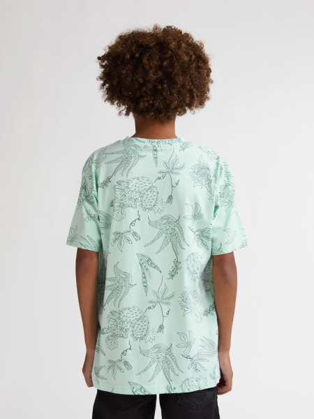 Petrol t-shirt cool mint print (B-1060-TSR618-6181)