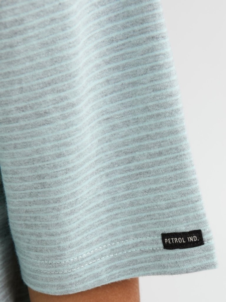 Petrol t-shirt antique cool mint gestreept (B-1060-TSR637-6181)