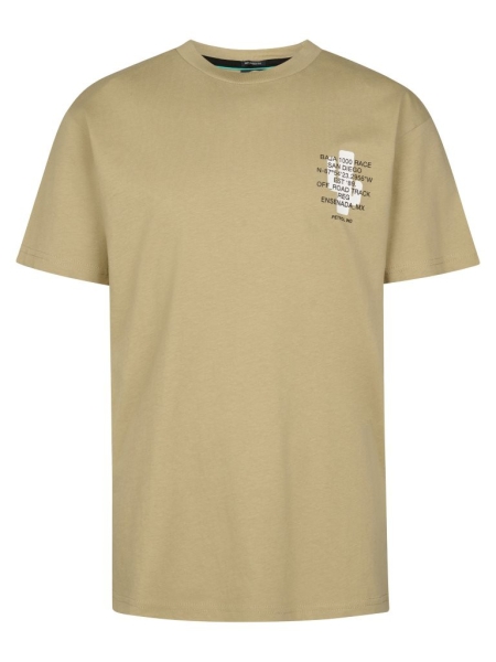 Petrol t-shirt classic print light tan (B-1060-TSR678-7130)