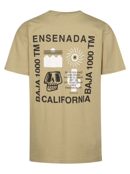 Petrol t-shirt classic print light tan (B-1060-TSR678-7130)