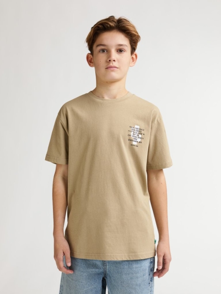 Petrol t-shirt classic print light tan (B-1060-TSR678-7130)