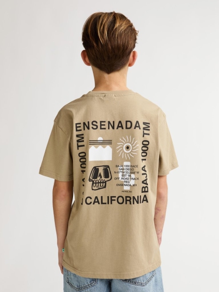 Petrol t-shirt classic print light tan (B-1060-TSR678-7130)