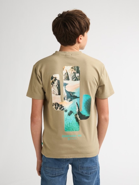 Petrol t-shirt classic print light tan (B-1060-TSR690-7130)