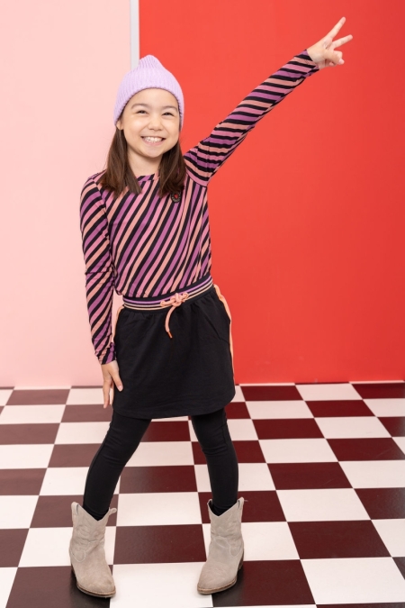 Louder! jurk Lindy diagonal stripes aop