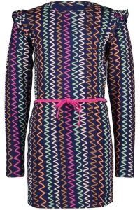 4President jurk Honey zigzag stripes aop