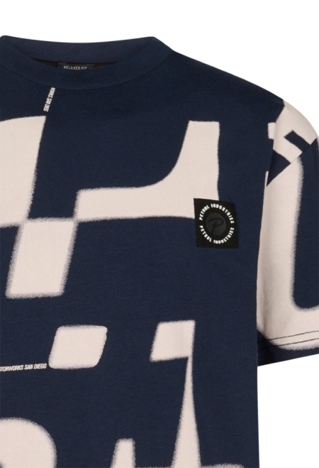 Petrol shirt print (B-1060-TSR694-5178)