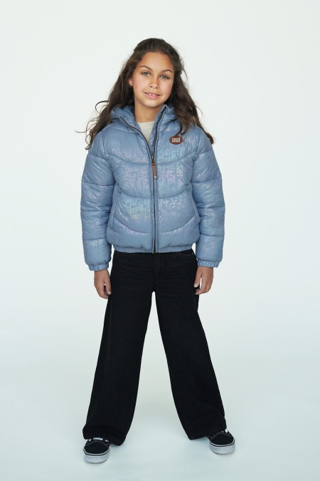 Moodstreet winterjas Jesse oil-effect ice blue (M507-5221-131)