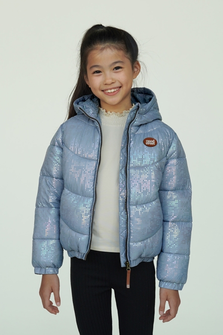 Moodstreet winterjas Jesse oil-effect ice blue (M507-5221-131)