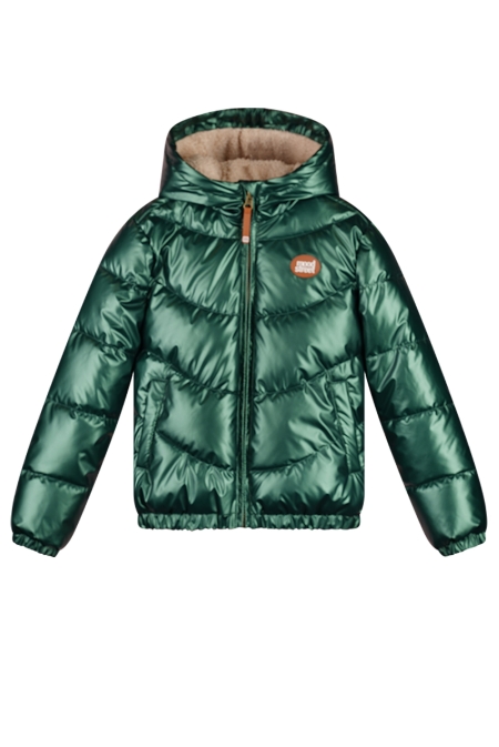 Moodstreet winterjas Jesse shiny wave quilt green (M507-5222-350)