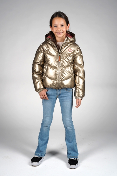 Moodstreet winterjas Jesse shiny wave quilt gold (M507-5222-520)