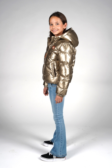 Moodstreet winterjas Jesse shiny wave quilt gold (M507-5222-520)