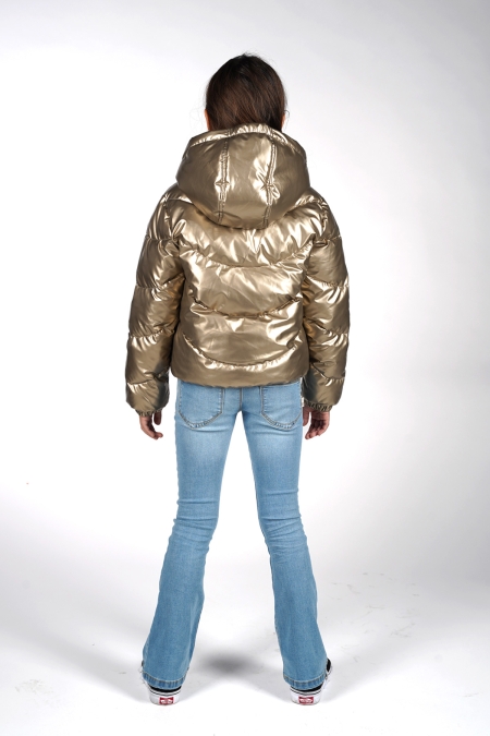 Moodstreet winterjas Jesse shiny wave quilt gold (M507-5222-520)