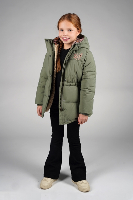 Moodstreet winterjas sparkling Juna khaki (M507-5232-470)