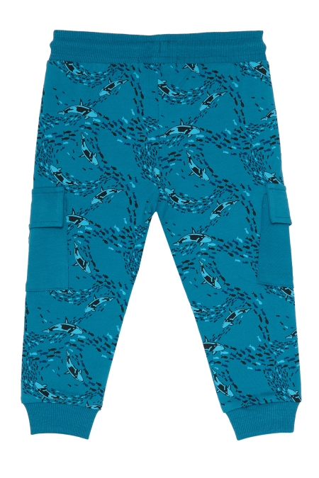 4President broek Bas blue aop whale