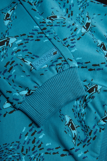 4President broek Bas blue aop whale