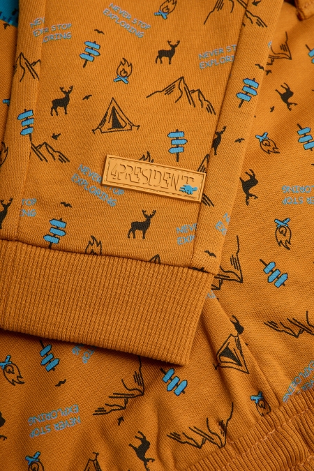 4President broek Bas sand aop camping