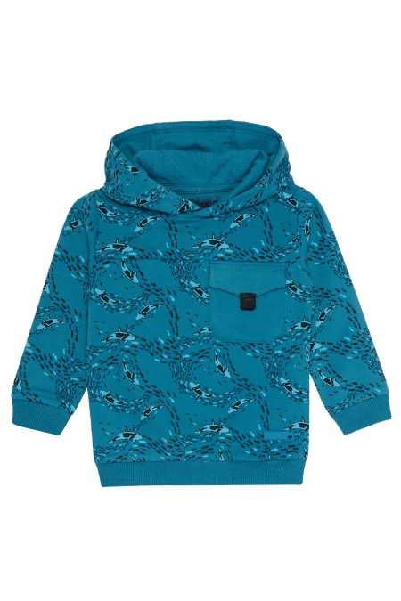 4President hoodie Boaz blue aop whale