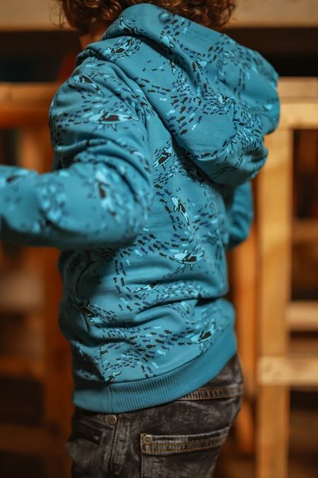4President hoodie Boaz blue aop whale