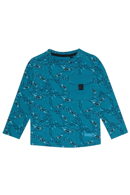 4President longsleeve Bram blue aop whale