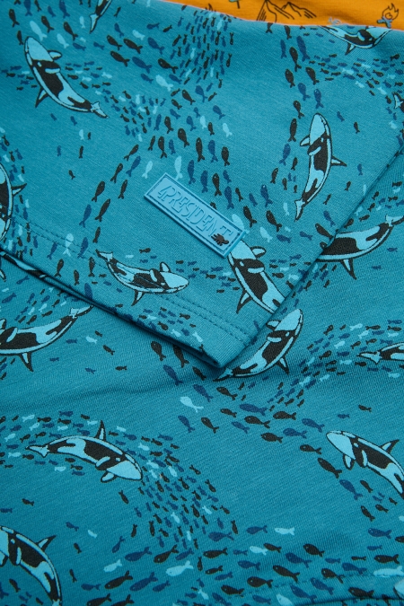 4President longsleeve Bram blue aop whale