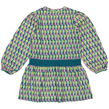 Quapi jurk Dagmar aop blue graphic