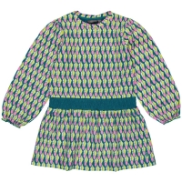 Quapi jurk Dagmar aop blue graphic