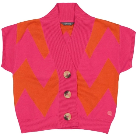 Quapi vest korte mouwen Diona aop pink graphic