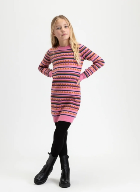 4President jurk Kameron pink zigzag