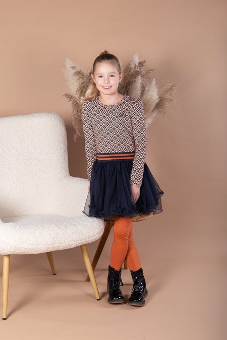 Lofff dancing dress Fae squares navy (B24-502)