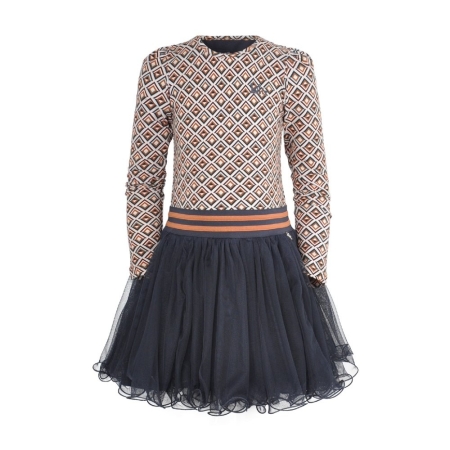 Lofff dancing dress Fae squares navy (B24-502)