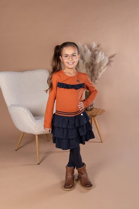 Lofff dress Florice caramel navy (B24-509)