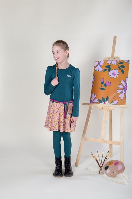 Lofff loffely dress Frederike green daisy (B24-532)
