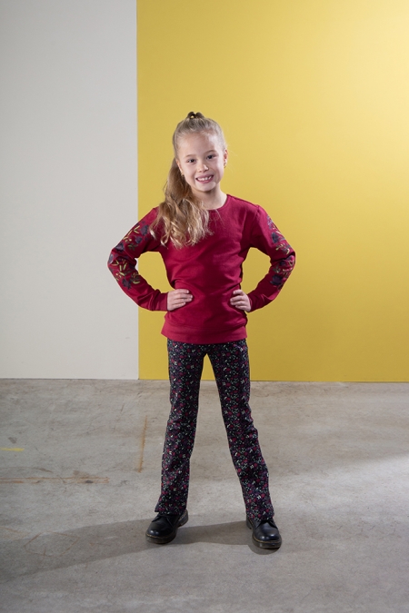 Lovestation22 flared pants Geertje black aop (B24-709)