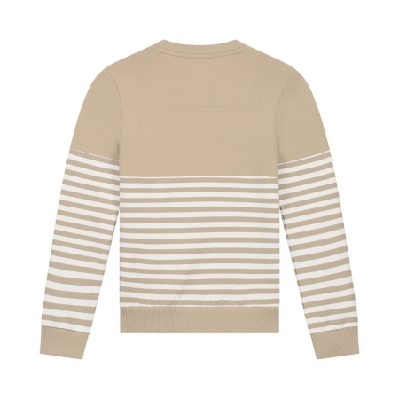Skurk sweater Shawn beige gestreept