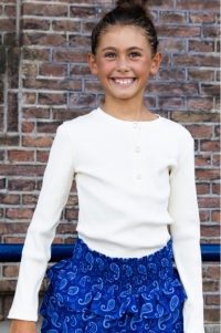 Billy & Lilly Rib top Maud coco white