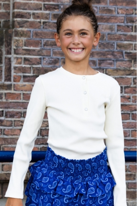 Billy & Lilly Rib top Maud coco white