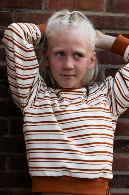 Billy & Lilly Sweater Lieke coco winter white adobe stripe