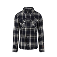 No Way Monday blouse navy geruit (Q52184)