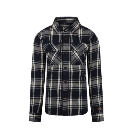 No Way Monday blouse navy geruit (Q52184)