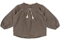 On Top Of The Cake blouse Dewie brown check jaquard (AW-3)