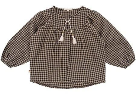 On Top Of The Cake blouse Dewie brown check jaquard (AW-3)