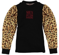 O'Chill rib longsleeve Thayani black panter mouwen