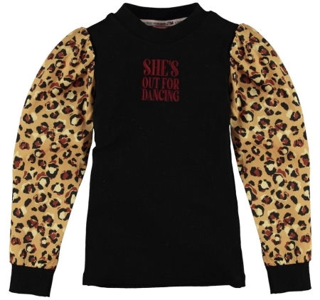 O'Chill rib longsleeve Thayani black panter mouwen