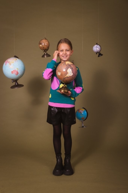 Quapi sweater Dobi aop blue dot