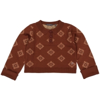 Levv korte sweater Nikki aop brown graphic