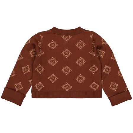 Levv korte sweater Nikki aop brown graphic