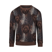 Koko Noko dunne sweater dark brown print beer (Q52835)