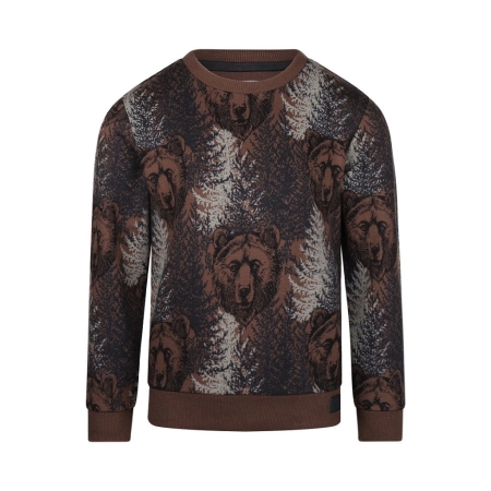 Koko Noko dunne sweater dark brown print beer (Q52835)