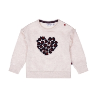 Dirkje dunne sweater beige grey hart (Q52584)
