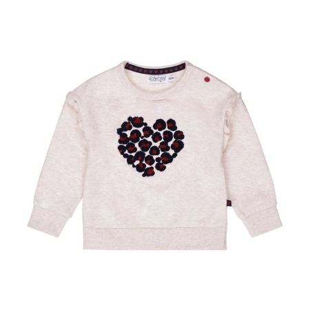 Dirkje dunne sweater beige grey hart (Q52584)